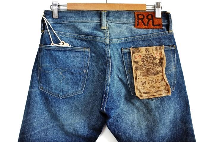 rrl low straight 贝克汉姆款 洗水做旧牛仔裤 美国产