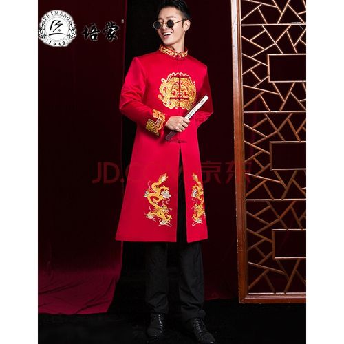 培蒙秀禾服男新郎中式结婚礼服秋季2020新款唐装大码秀禾男士冬龙凤褂