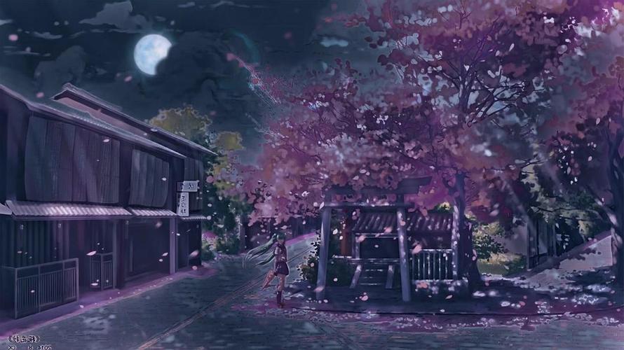 唯美樱花插画高清壁纸