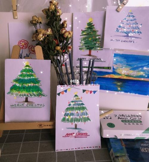 手绘圣诞树90_手绘_圣诞树_绘画_彩铅_文化_绘画