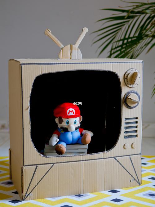 亲子手工,旧纸箱改造复古电视机_电视机_亲子手工_复古_薯宝宝_亲子