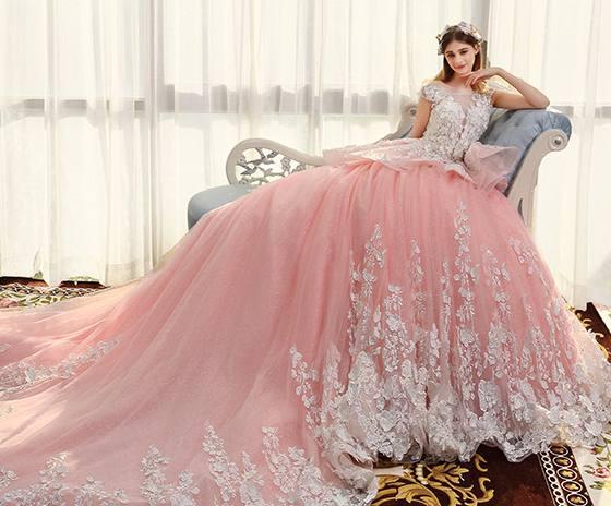 十二星座专属粉色梦幻婚纱,水瓶座的唯美精致,处女座大气奢华!