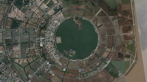 上海滴水湖卫星图