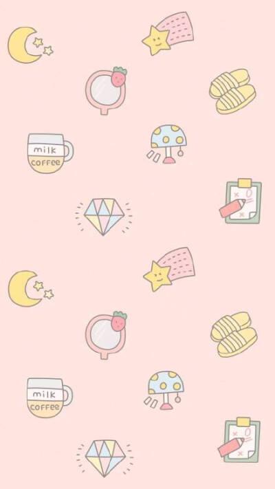 粉色 可爱 萌萌哒 壁纸 锁屏 背景图 卡通 少女 软妹