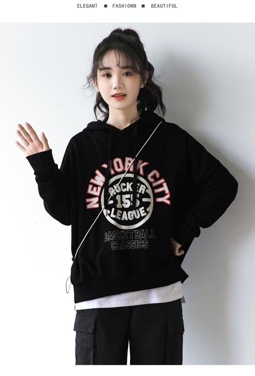 森马新品卫衣女2021春季新款黑色卫衣女宽松韩版连帽上衣学生长袖休闲