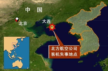 图文:北航客机失事地点示意图