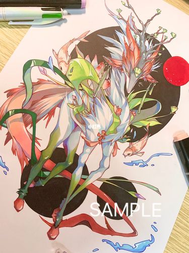 马克笔手绘稿_手绘_马克笔_兽设_文化_绘画