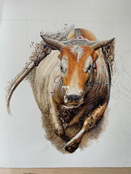 彩铅画-牛(4开)_彩铅画_绘画_画画_潮流_潮流艺术