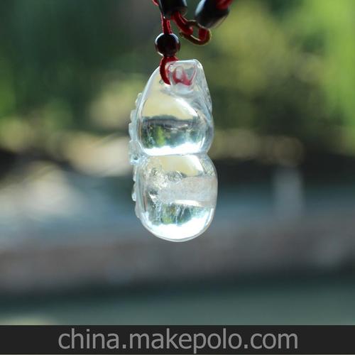 梦祥珠宝 天然水晶批发白水晶宝葫芦内置水晶柱招财平安健康祈福