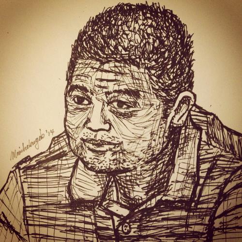 哎哟,把大叔画肥了,更加像佛!