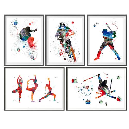 装饰画有框挂画墙壁运动健身瑜伽骑行摩托冲浪跑步赛马攀岩极限_7折