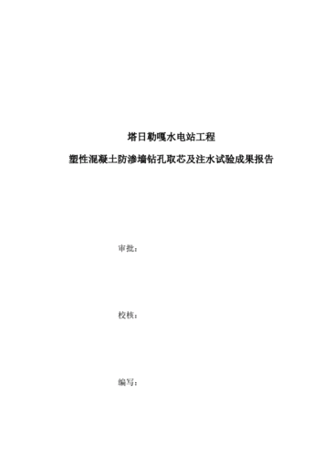 大坝防渗墙注水试验报告.docx