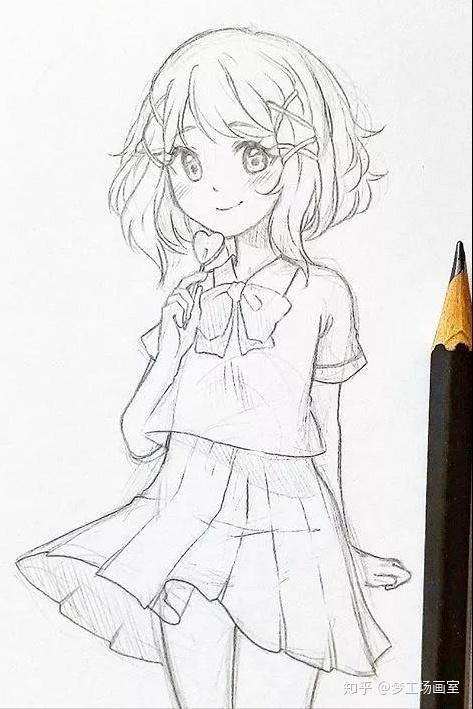 梦工场|动漫女生手绘线稿