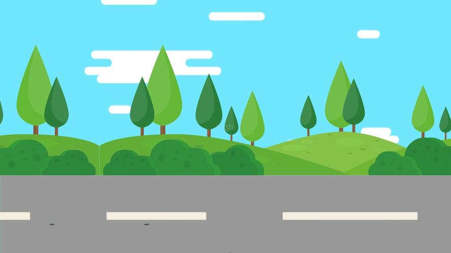 mg卡通森林公路场景_1920x1080_高清视频素材下载(:)