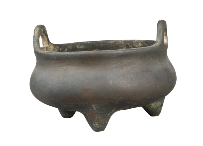  p>清代,清仿明宣德铜炉,1986年2月林县城征集. /p>