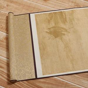 日本购卷轴空白画轴 复古半生熟书法作品宣纸挂轴书法装裱字画挂