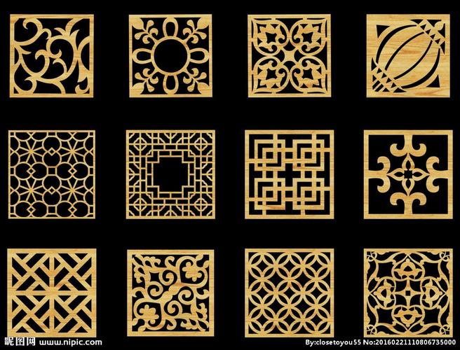 镂空雕花设计图__移门图案_底纹边框_设计图库_昵图网