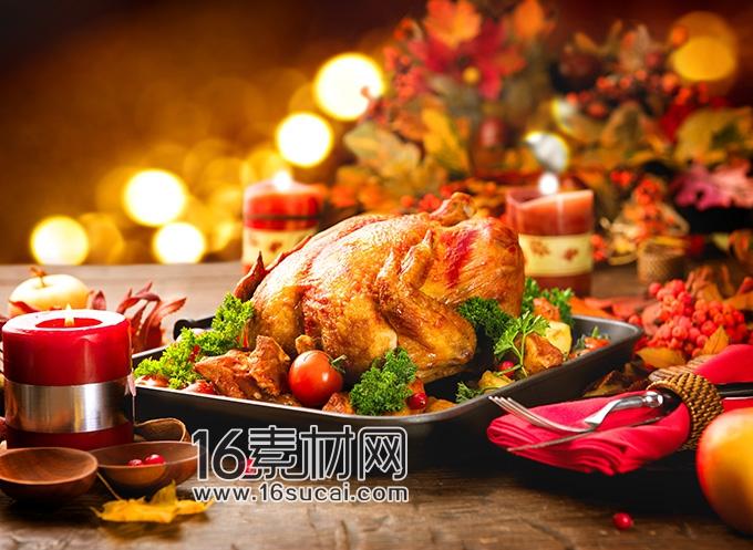 美味的圣诞节火鸡高清图片