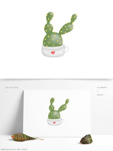 关键词:手绘小清新仙人掌素材元素 小清新植物 手绘植物 可爱仙人掌