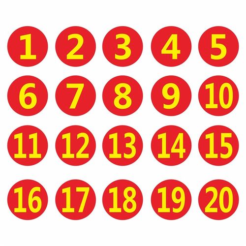 0到9数字贴1到10pvc防水数字号码贴纸餐馆编号桌号参赛选手号贴