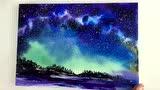 牙刷点缀出绚丽星空水彩画教程