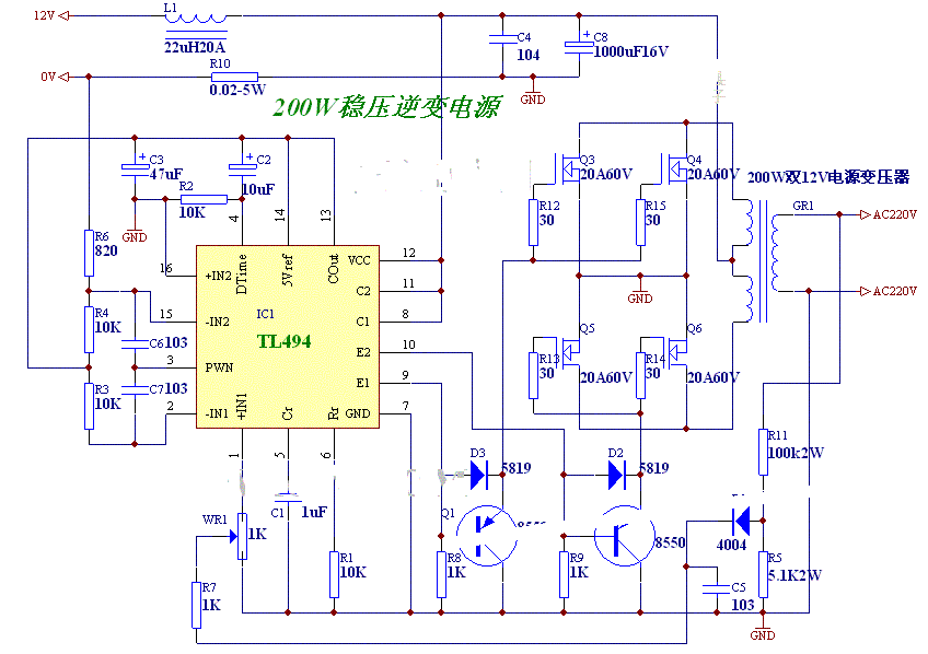 初学者制作工频逆变器