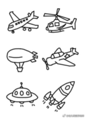 56种交通工具简笔画,小汽车小飞机轮船.卡通简笔