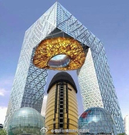 人民日报大楼与鸟巢,央视大楼,上海会议中心遭遇网友ps恶搞