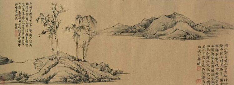 元     倪瓒       《安处斋图》