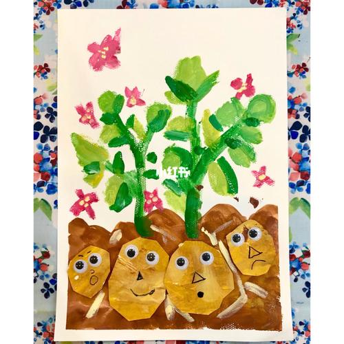 儿童画作品96土豆发芽了97_儿童画_土豆_创意美术