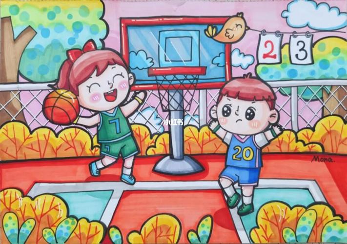 儿童画|我爱运动90_运动_儿童画_幼师_临摹_绘画_汤圆_幼师考编