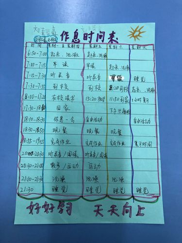 2018-2019学年第二学期家庭作息时间表