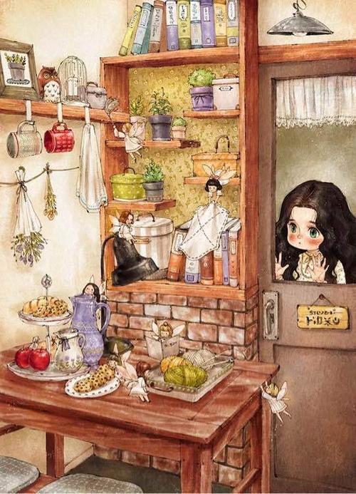 「森女系插画」