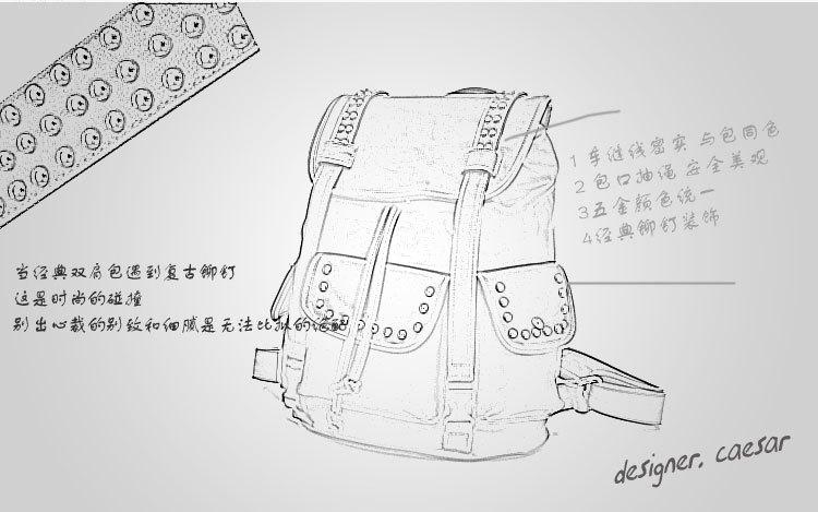 2013年夏季女包新款韩版潮欧美时尚休闲双肩包大包学生书包