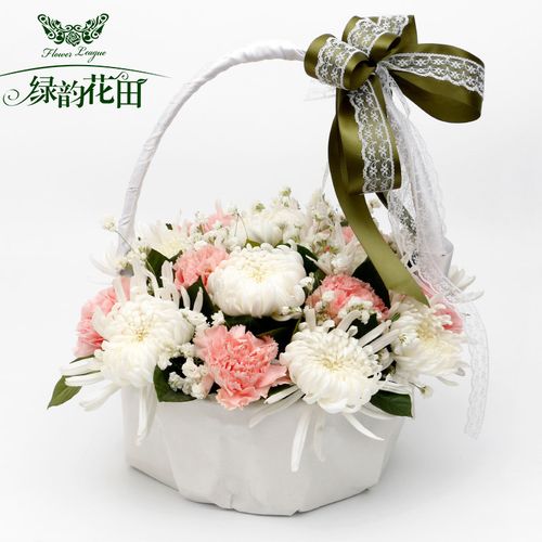 祭祀悼念广州扫墓花束同城花篮黄白