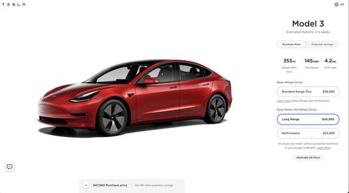 3月3日讯据特斯拉美国官网model3预计交付时间从36周缩短至24周