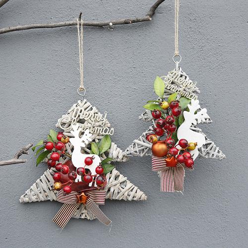 台湾晶华造花圣诞节花环圣诞节小挂饰家装样板房装饰品圣诞树成品