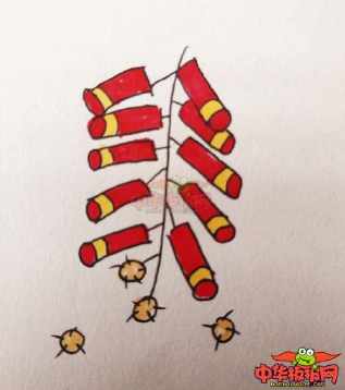新年手抄报鞭炮简笔画春节手抄报素材简笔画教程春节手抄报素材简笔