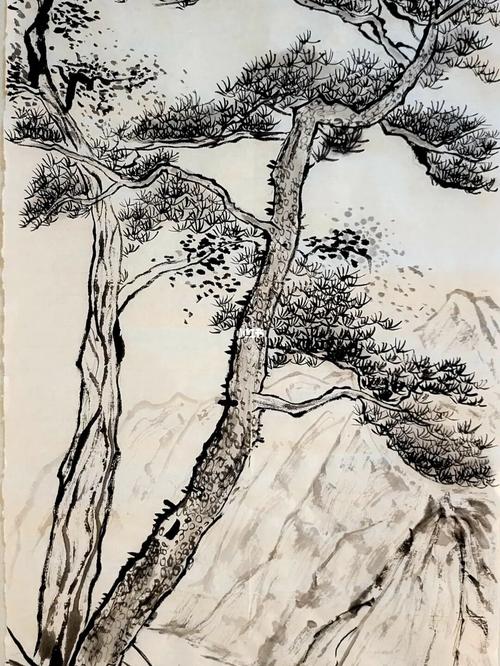 山水学习～松柏_学习_国画_国画山水_文化_绘画