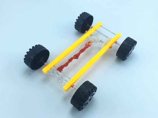 科技小制作小发明齿轮增速橡皮筋动力小车包邮手工作业拼装模型