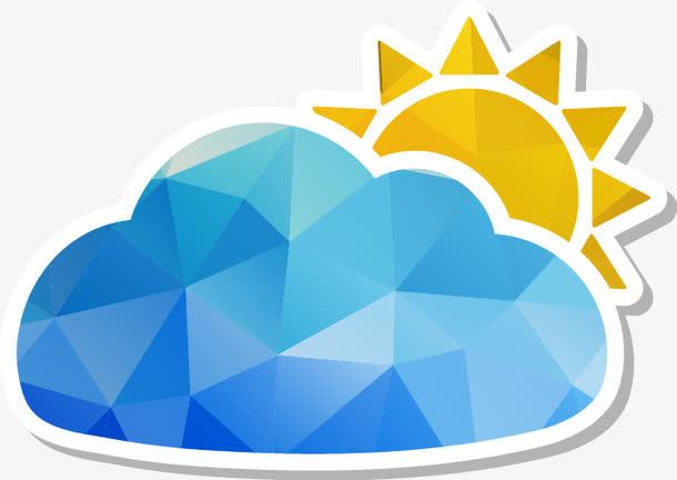 关键词 : 几何,蓝色,天气预报图标,云朵,多云转晴