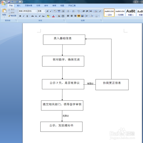 如何word2007文档制作流程图
