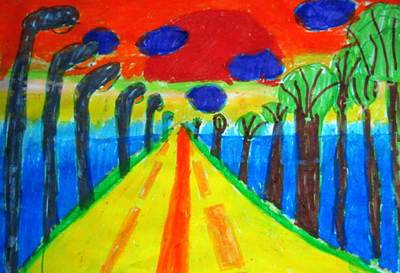 近大远小的儿童简笔画