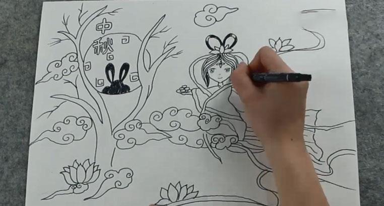 中秋简笔画简单中秋节的画怎么画