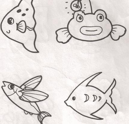 海洋动物儿童画图片_各种各样的海洋动物儿童绘画图集