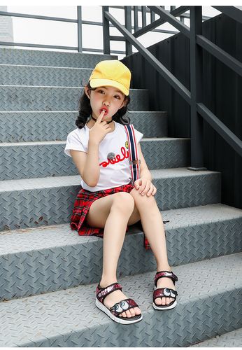 女童凉鞋2018新款韩版儿童夏季时尚小女孩亮片公主厚底防滑沙滩鞋