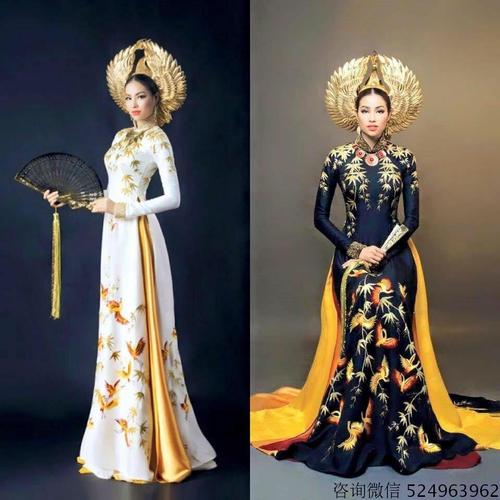 110 红太阳正宗越南奥黛旗袍传统特色服饰 旗袍裙 演出服