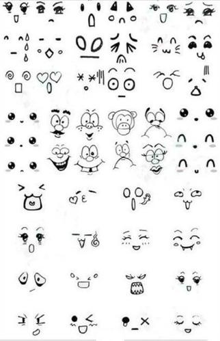超多超全的手帐简笔画表情绘画