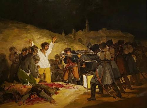 两个小孩 布面油画 61x46cm 2010年 韩洪伟 戈雅 枪杀起义者 布面油画