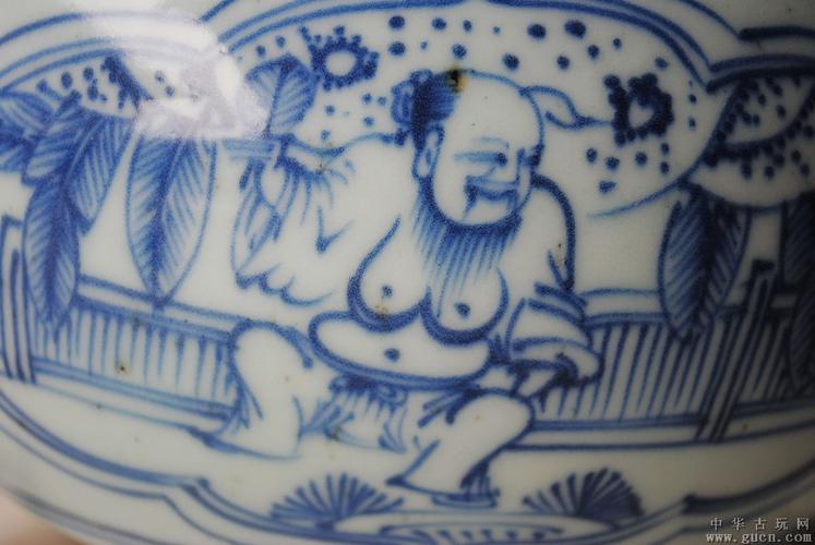 明万历青花白描高士图香炉